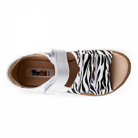 Сандали ортопедические Твики для девочек TW-135-27 белый/принт зебра. Изображение 3 из 5